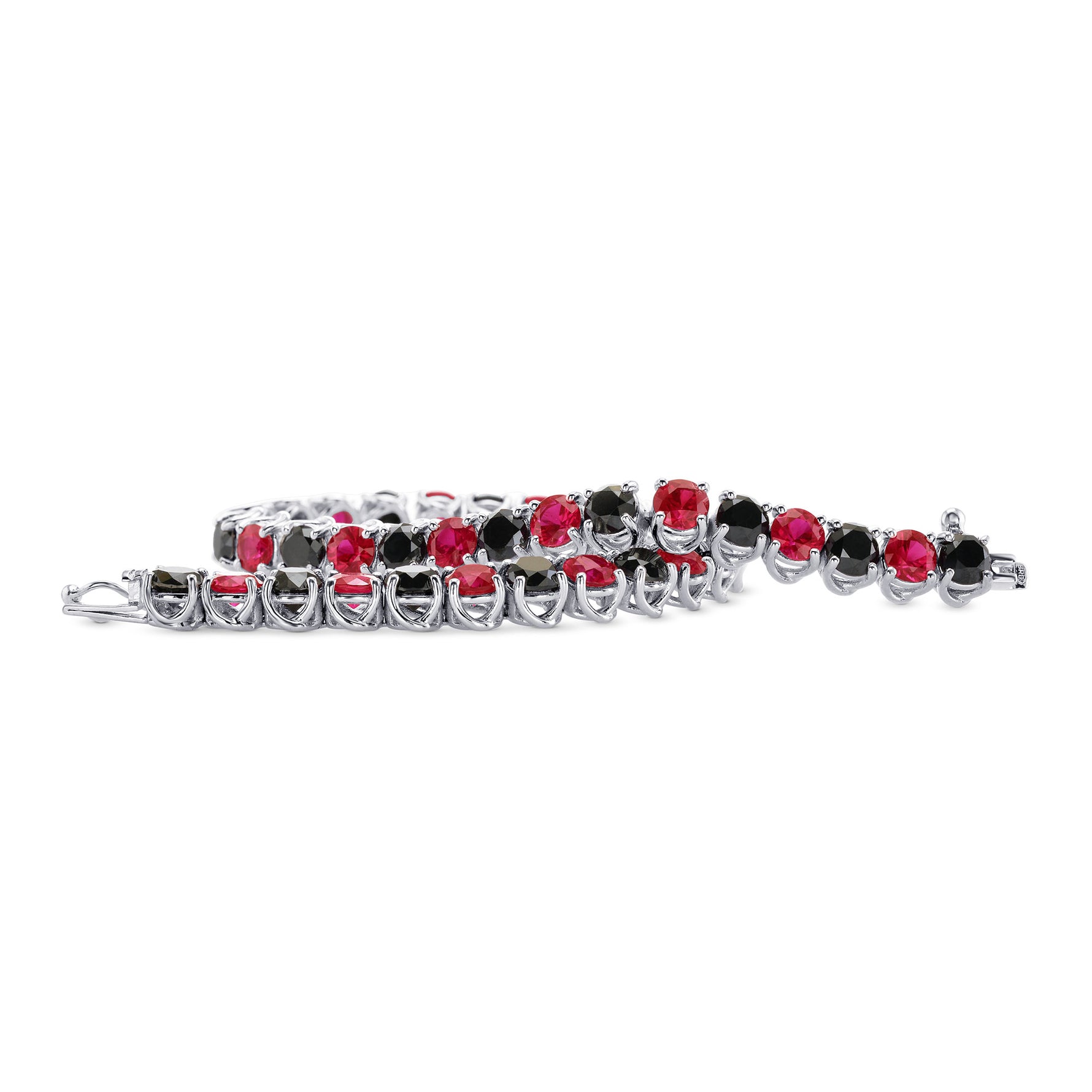 Black Diamond & Red Ruby Tennis Bracelet