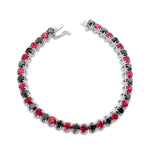 Black Diamond & Red Ruby Tennis Bracelet
