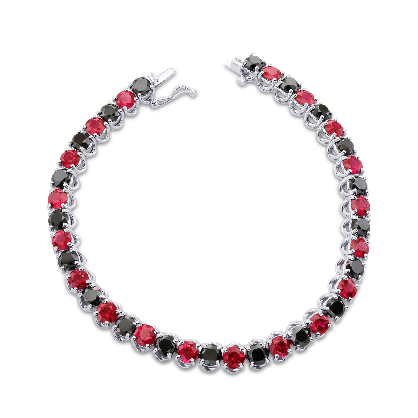 Black Diamond & Red Ruby Tennis Bracelet