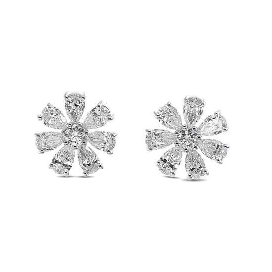 Pear White Diamond Couture Earrings