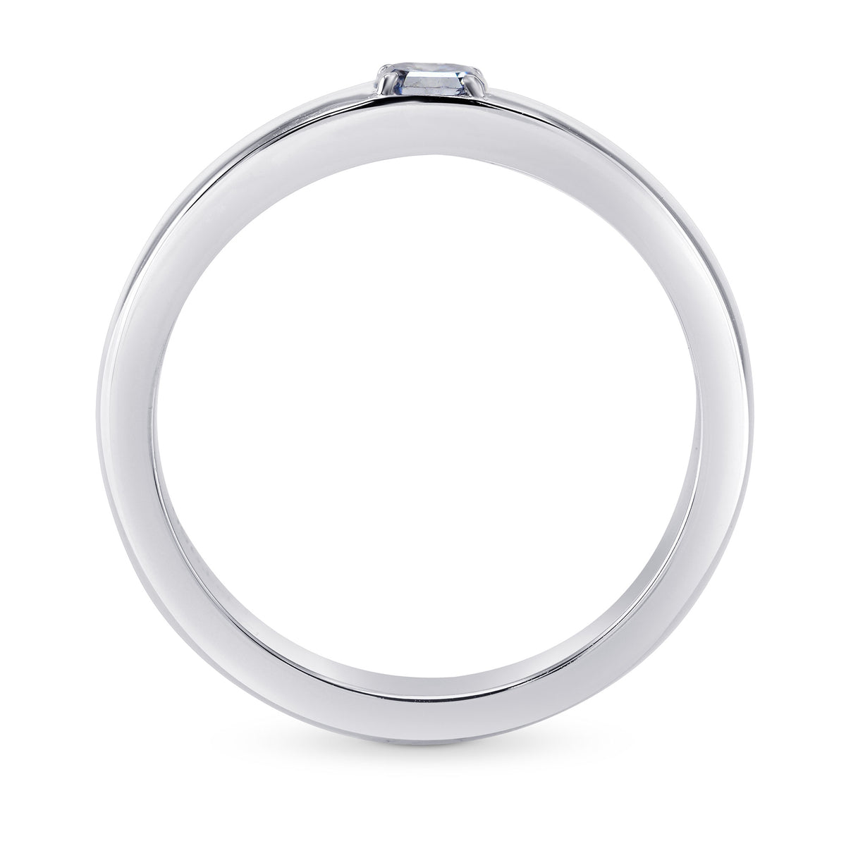 Fancy Intense Blue Radiant Diamond Band Ring