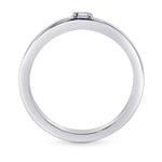 Fancy Intense Blue Radiant Diamond Band Ring
