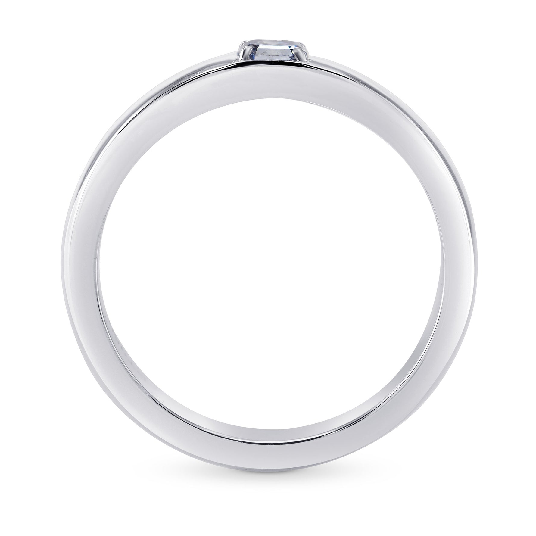Fancy Intense Blue Radiant Diamond Band Ring