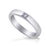 Fancy Intense Blue Radiant Diamond Band Ring
