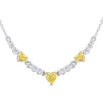 Fancy Yellow Heart shape and White Diamond Necklace