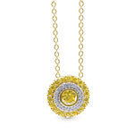 Fancy Intense Yellow Round Diamond Halo Pendant