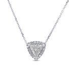 Triangle White Diamond Halo Pendant