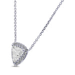 Triangle White Diamond Halo Pendant - 2