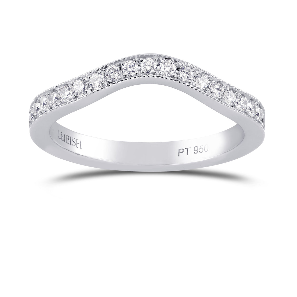 Contoured Milgrain Diamond Wedding Band