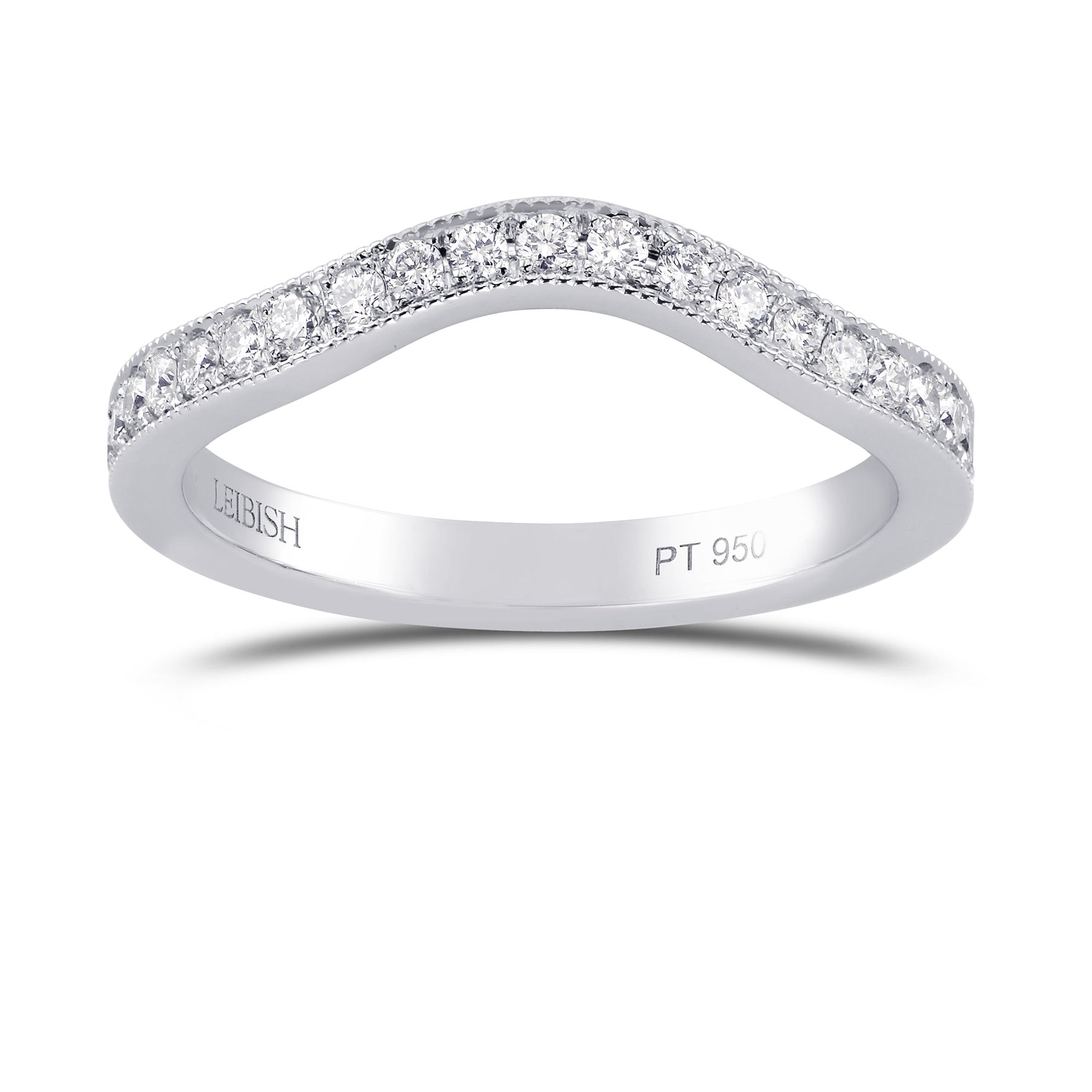 Contoured Milgrain Diamond Wedding Band
