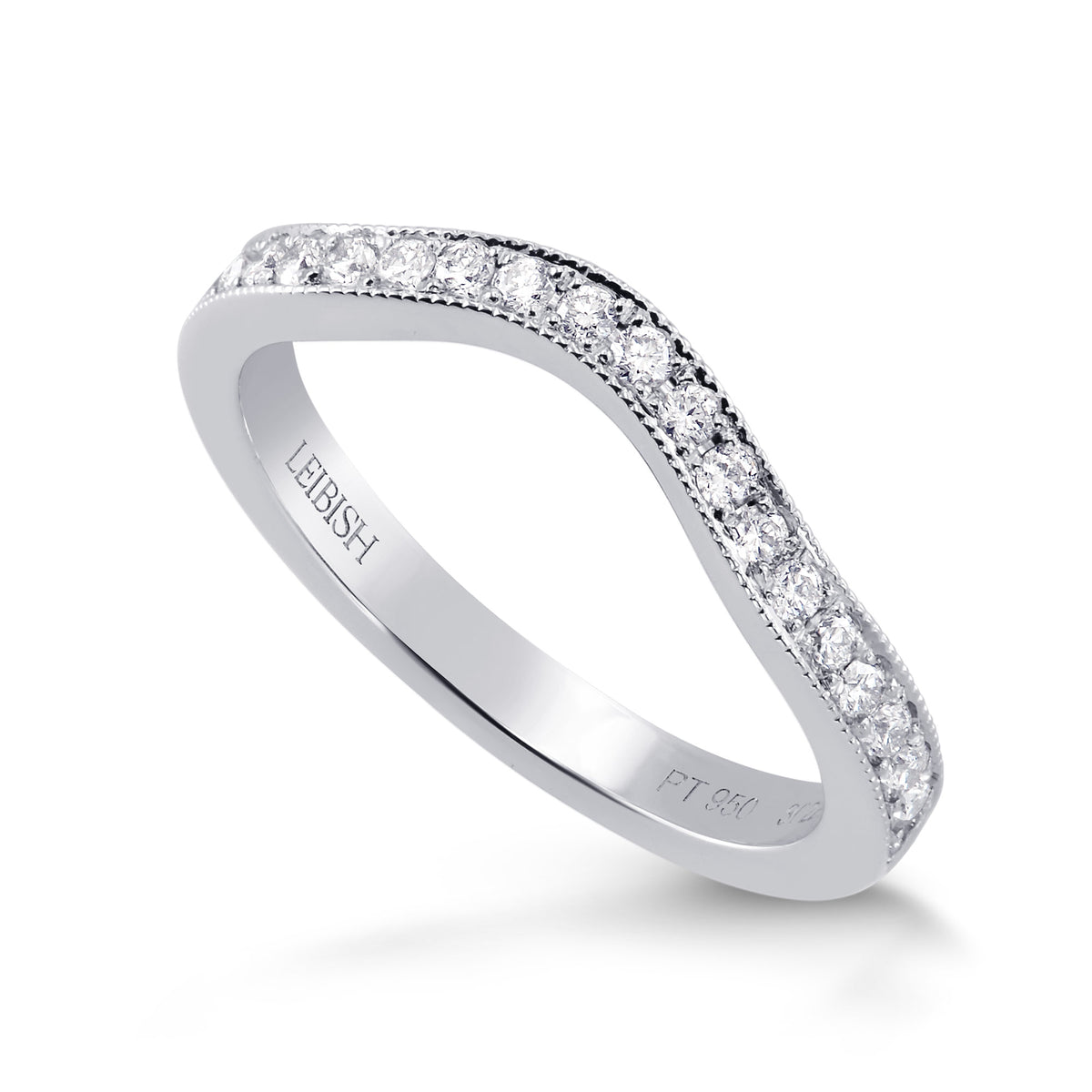 Contoured Milgrain Diamond Wedding Band