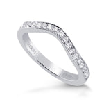 Contoured Milgrain Diamond Wedding Band