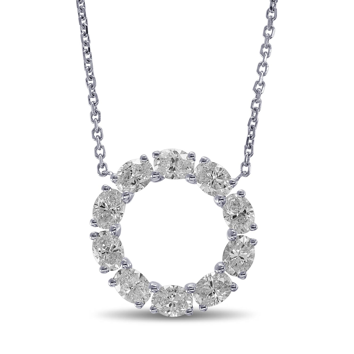 Hoop Oval White Diamond Pendant