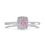  Fancy Purplish Pink Cushion Diamond, Halo Ring