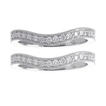 Two Contoured Diamond Wedding Rings