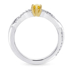 Fancy Vivid Orangy Yellow Marquise Diamond, Side Stone Ring