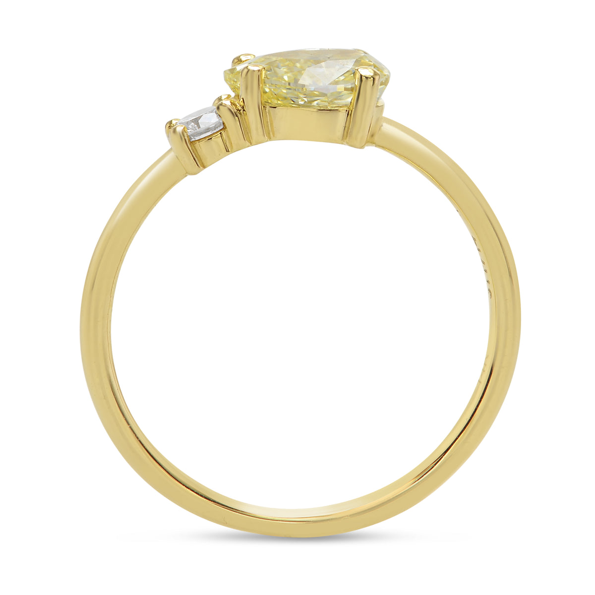 Fancy Light Yellow Pear Diamond Ring 