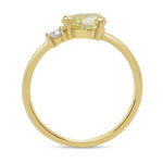 Fancy Light Yellow Pear Diamond Ring 