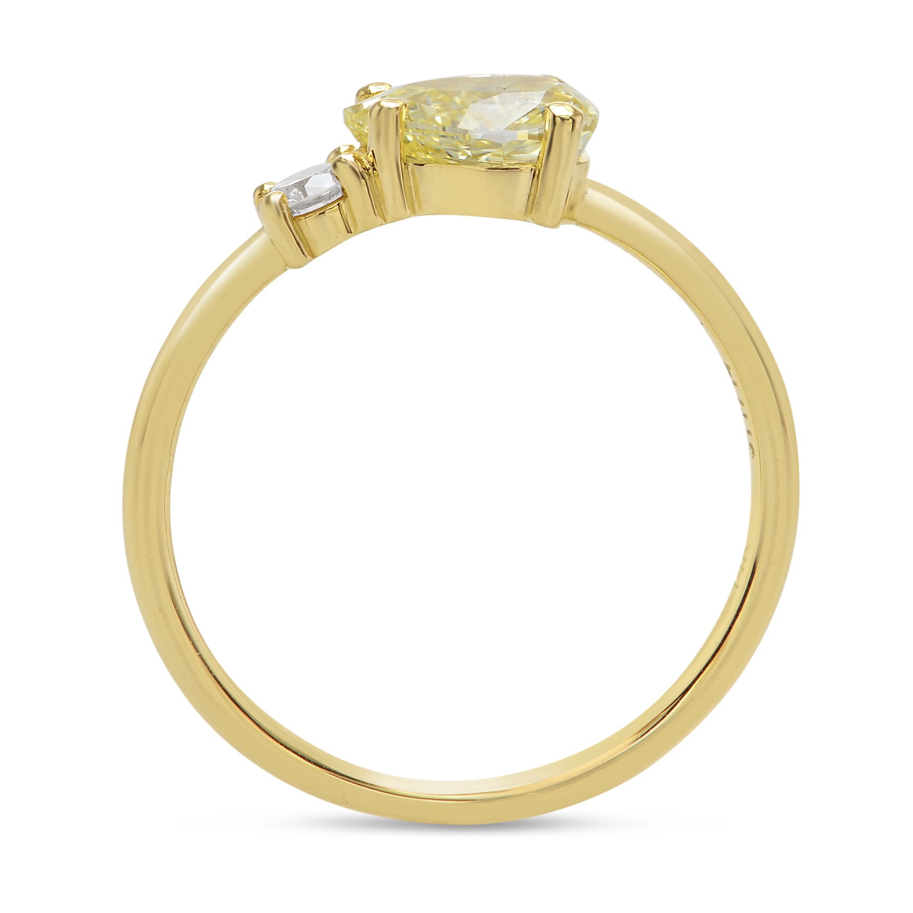 Fancy Light Yellow Pear Diamond Ring 