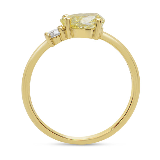 Fancy Light Yellow Pear Diamond Ring 