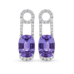   Mood Design Gemstones and Diamond Halo Drop Earrings