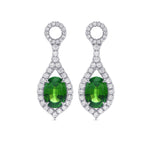   Mood Design Gemstones and Diamond Halo Drop Earrings