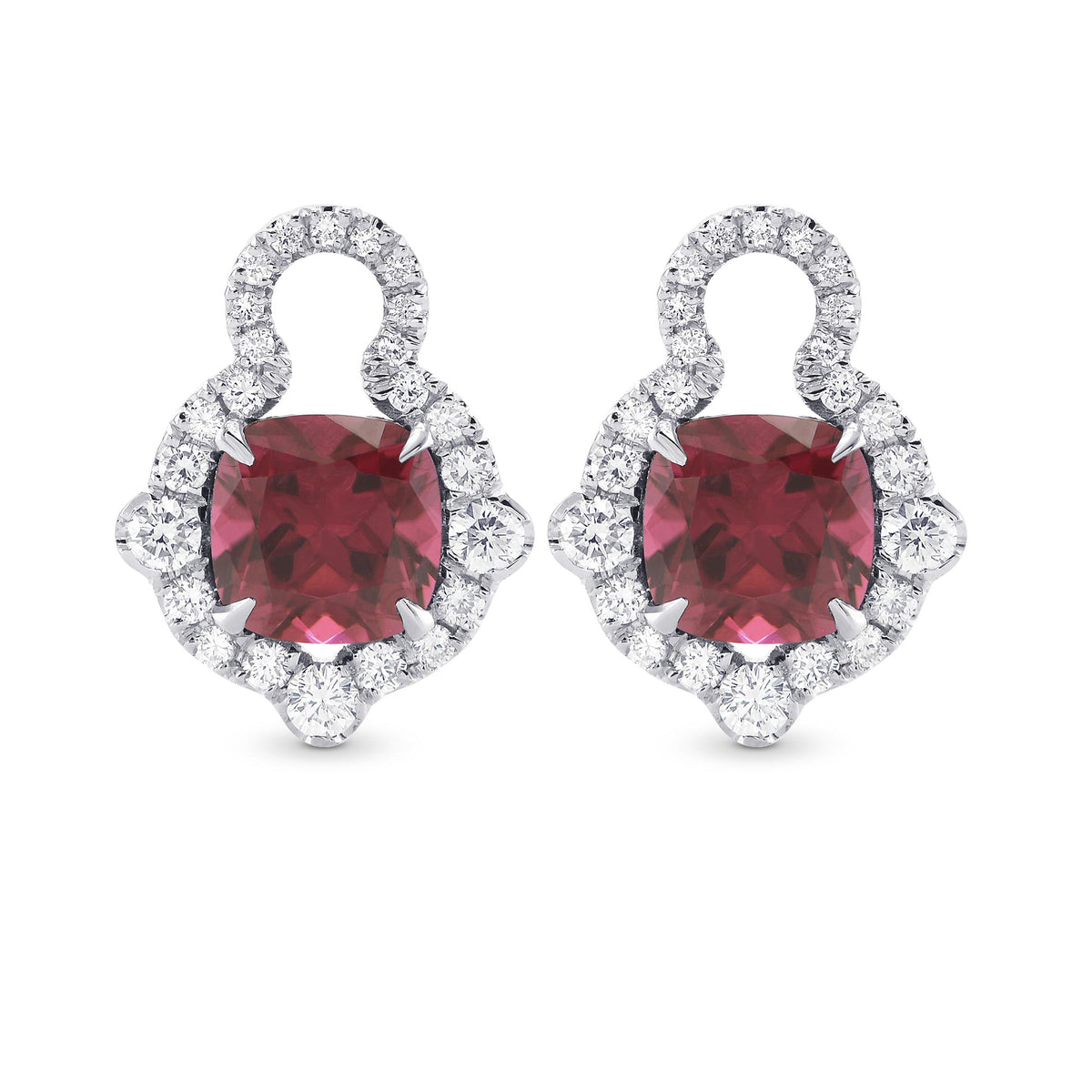   Mood Design Gemstones and Diamond Halo Drop Earrings