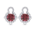   Mood Design Gemstones and Diamond Halo Drop Earrings