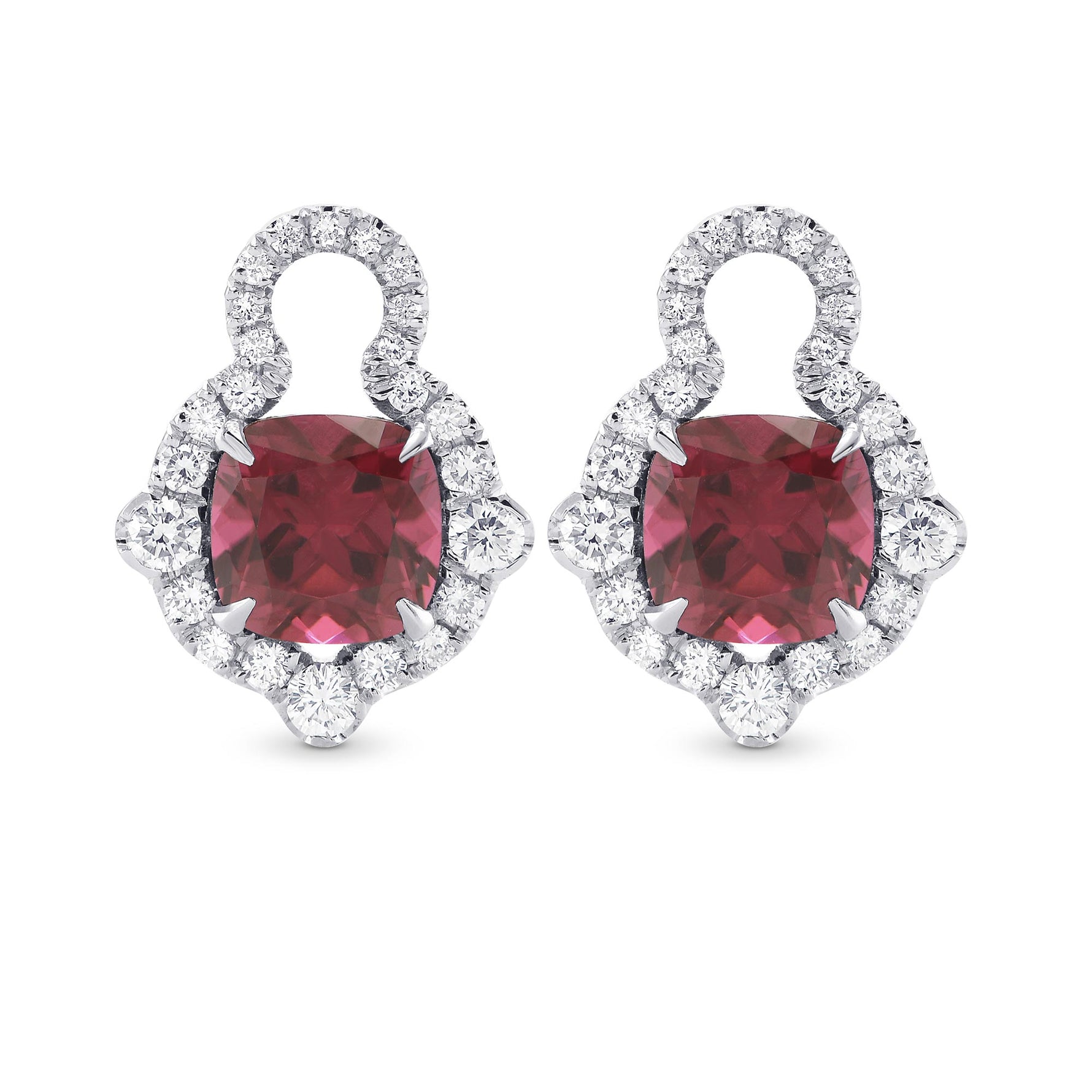   Mood Design Gemstones and Diamond Halo Drop Earrings