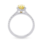 Pear Shape Fancy Yellow and Diamond Halo Ring