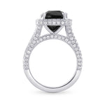 Fancy Black Radiant Diamond Halo Ring