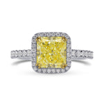 Fancy Light Yellow Radiant Diamond Halo Ring
