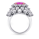 Extraordinary Oval Pink Sapphire and Diamond Ring