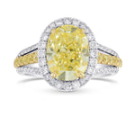 Fancy Light Yellow Oval Halo and Split Shank Ring