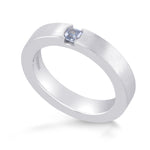 Fancy Intense Blue Radiant Diamond Band