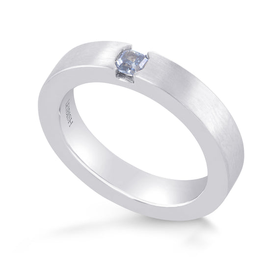 Fancy Intense Blue Radiant Diamond Band