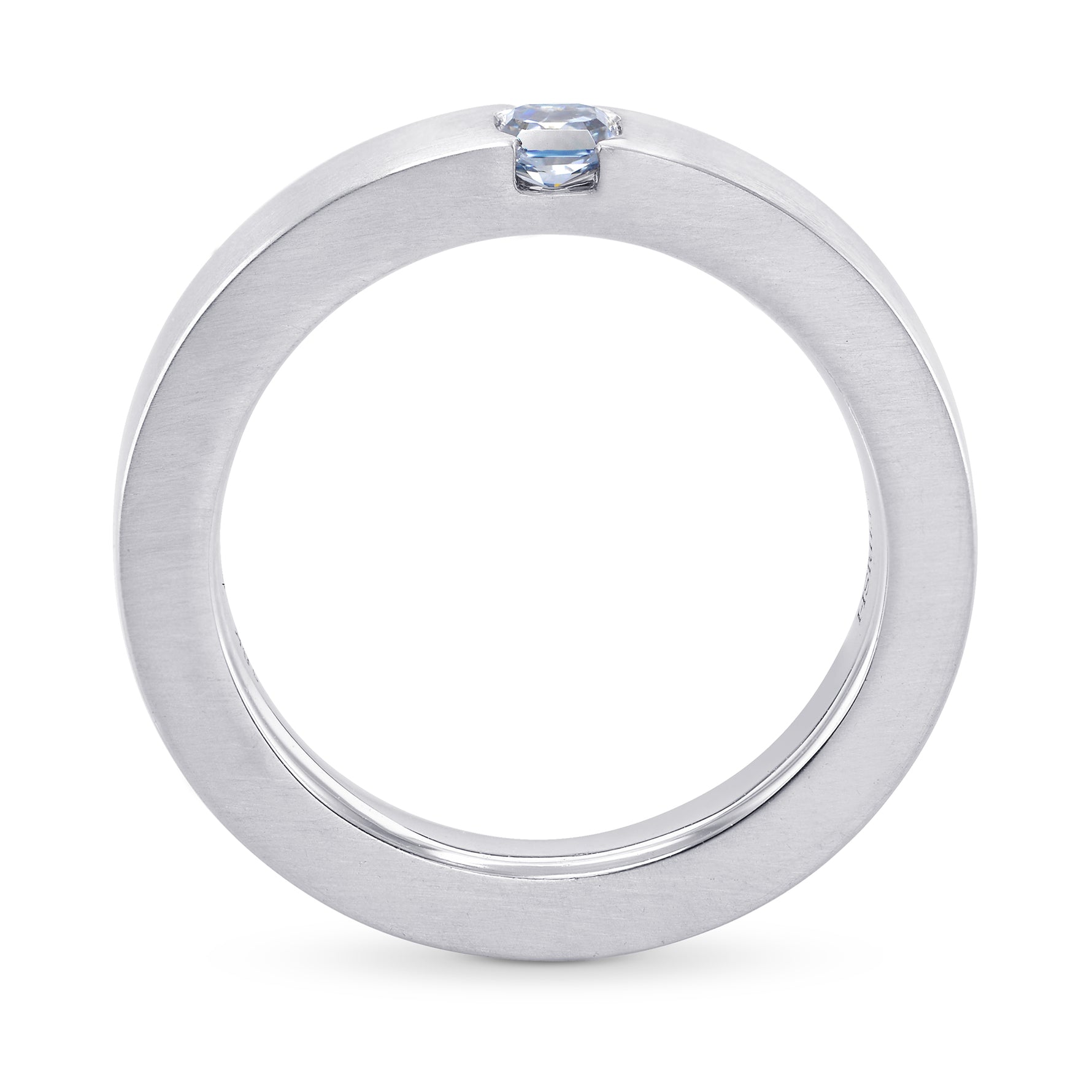 Fancy Intense Blue Radiant Diamond Band