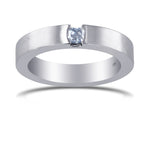 Fancy Intense Blue Radiant Diamond Band