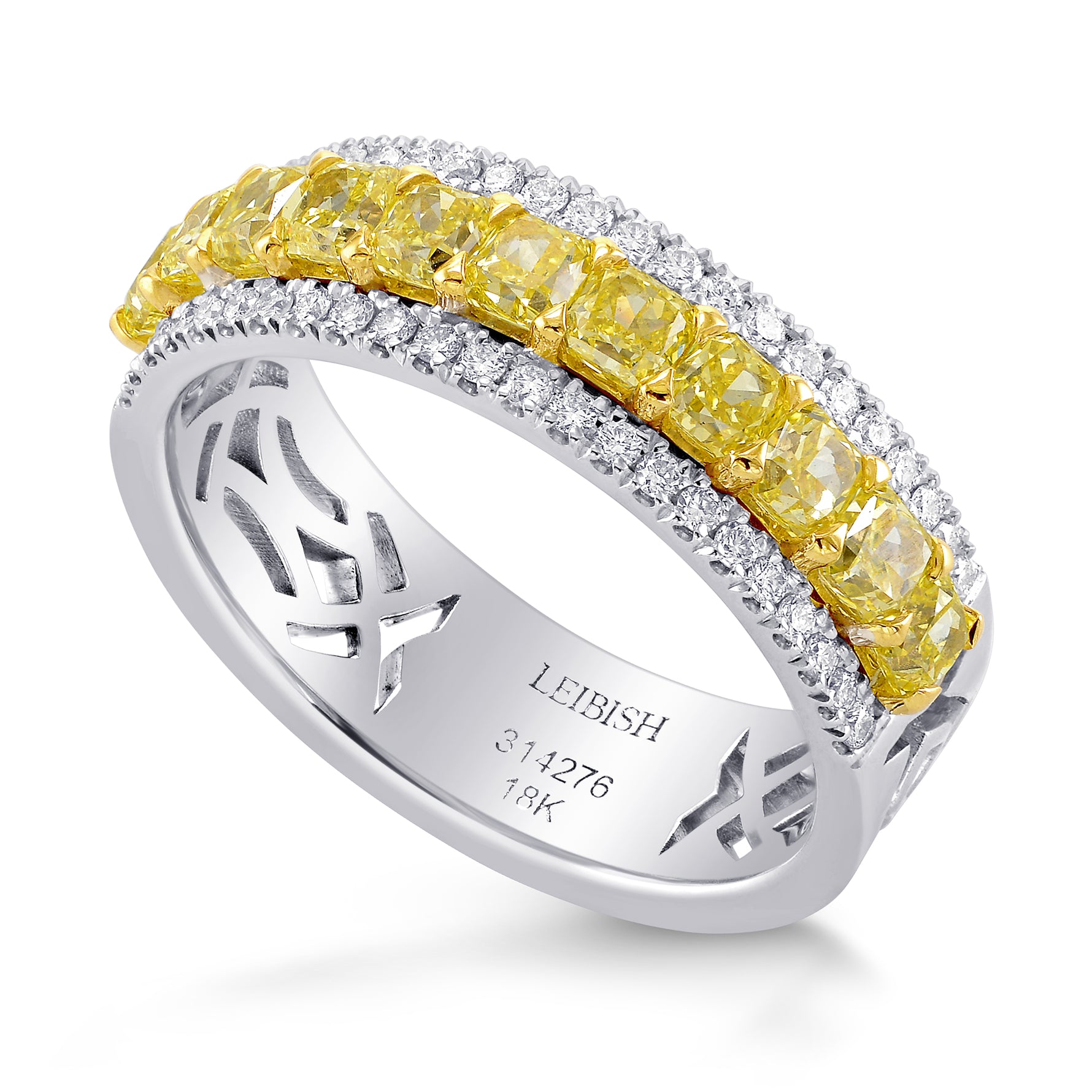  Fancy Yellow Radiant Diamond Band 