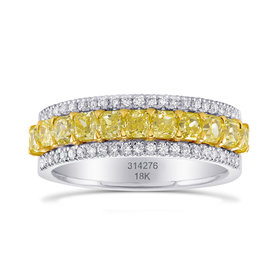  Fancy Yellow Radiant Diamond Band 