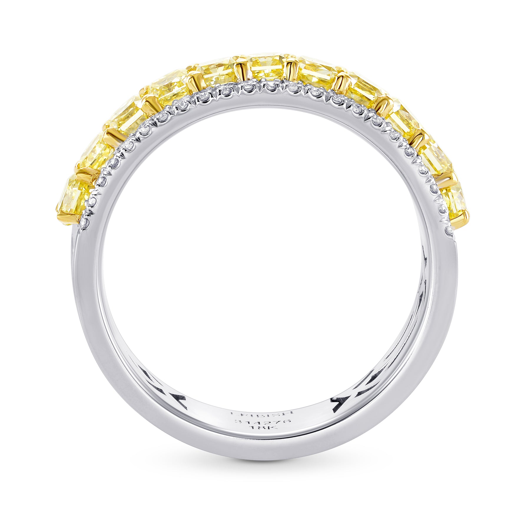  Fancy Yellow Radiant Diamond Band 