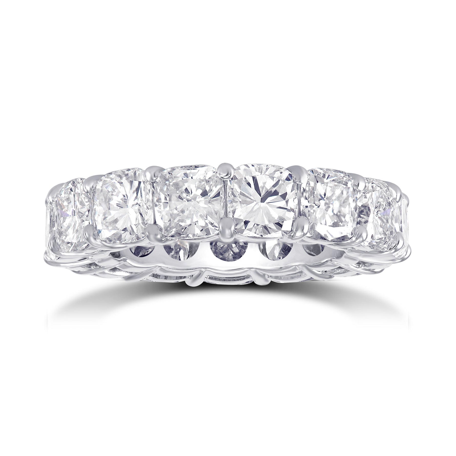 Colorless Cushion Diamond Full Eternity Band
