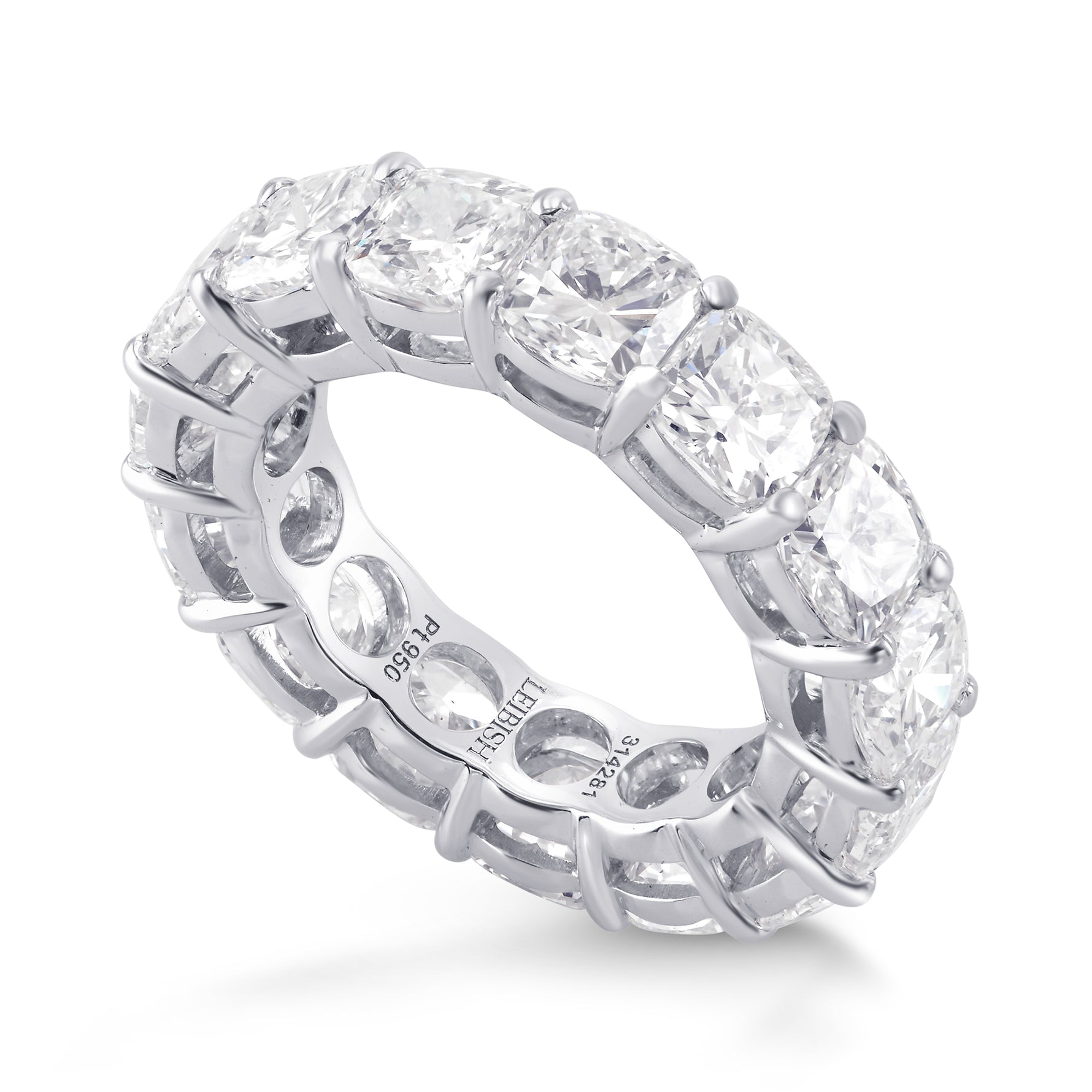 Colorless Cushion Diamond Full Eternity Band