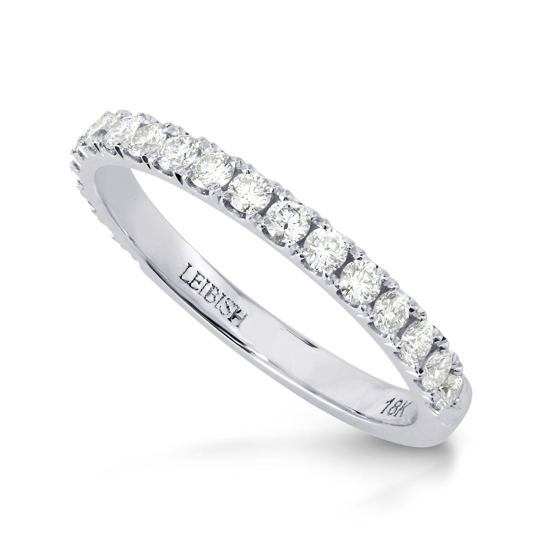 Open Pave Diamond Half Eternity Ring