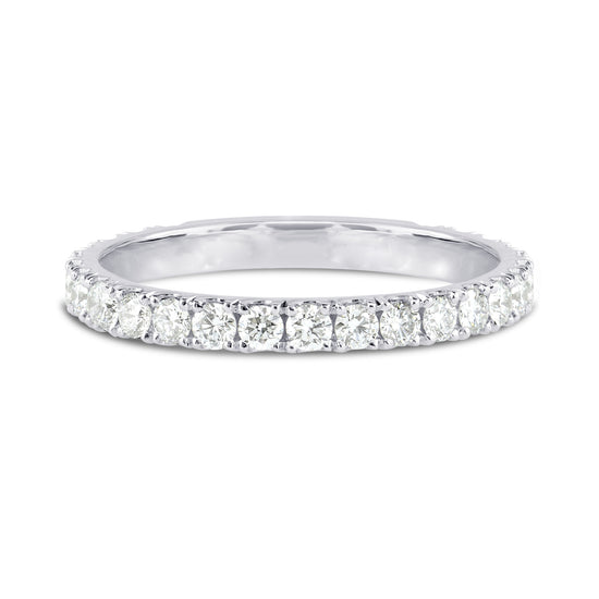 Open Pave Diamond Half Eternity Ring
