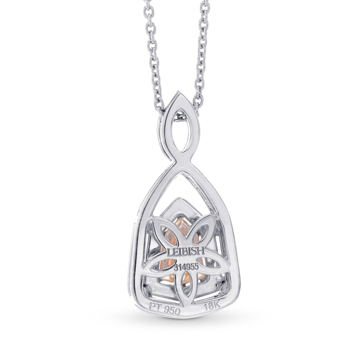 Fancy Intense Pink Kite Shape Diamond, Cross-over Double Halo Pendant 