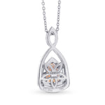 Fancy Intense Pink Kite Shape Diamond, Cross-over Double Halo Pendant 