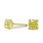  Fancy Intense Yellow Radiant Stud Earrings