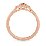 Fancy Deep Brown Pink Cushion Diamond Side Stone Ring