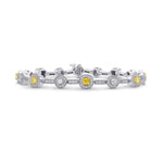 Fancy Intense Yellow Cushion and White  Diamond Bracelet 